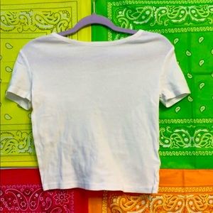 White tee crop top